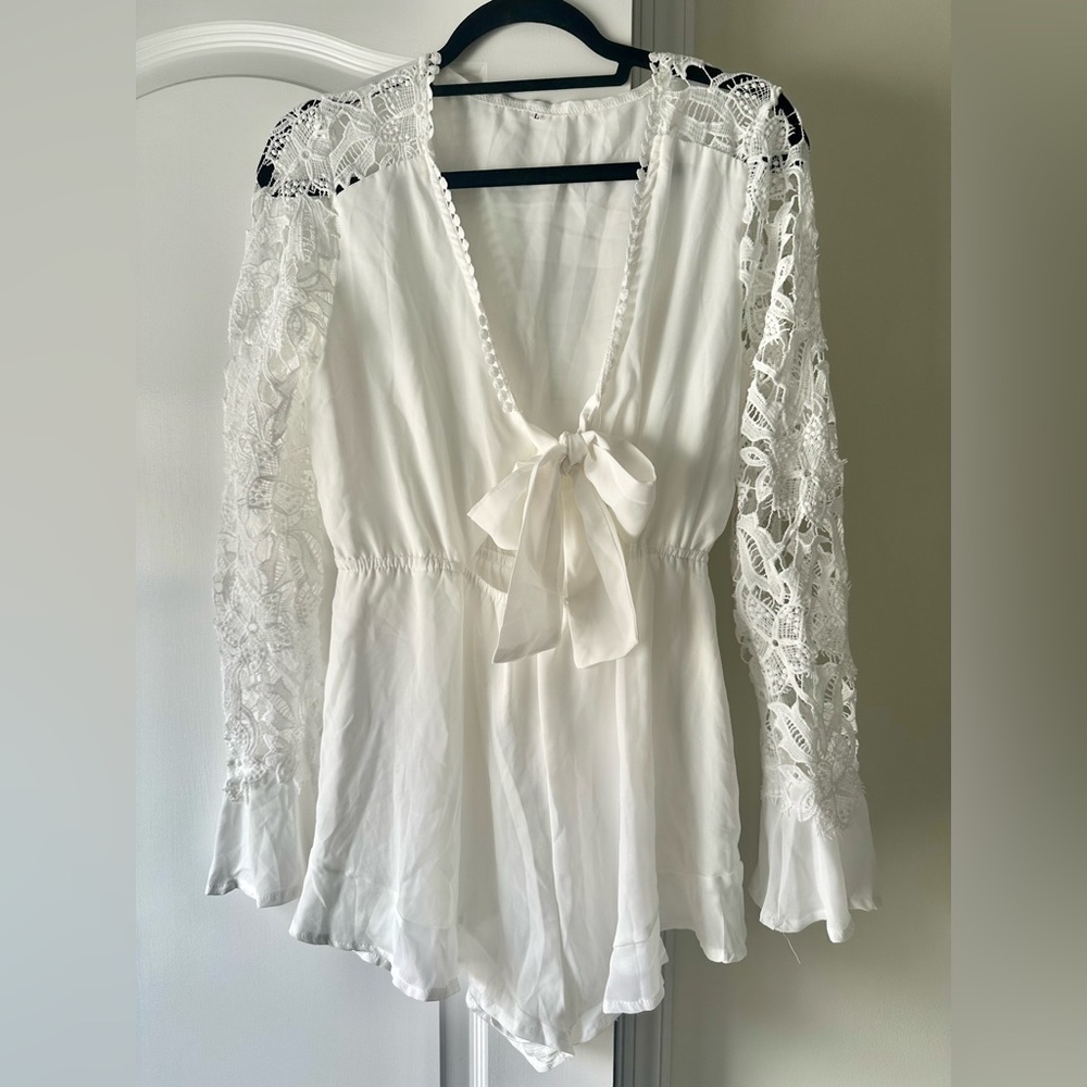 Beautiful white lace romper